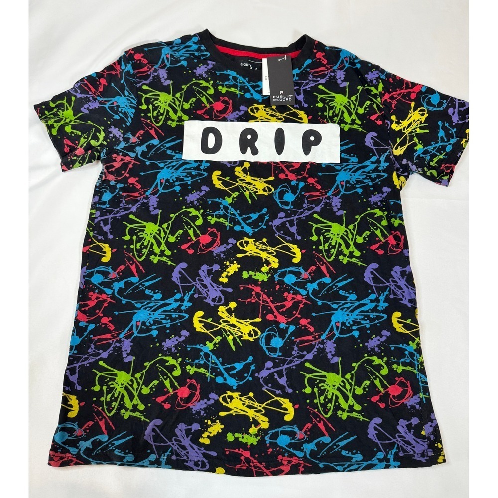 New With Tags Public Record Eighty Eight Brand "DRIP" Splatter T Shirt Size KL
